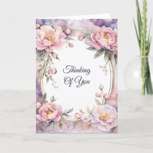Cartão Na moda cor-de-rosa - Frame Oval de Peony Pensando