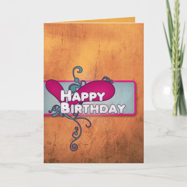 Cartão na moda do feliz aniversario (Frente)