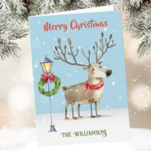 Na moda Funky Quirky Watercolor Reinderee