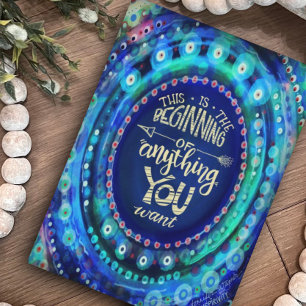 Cartão Na moda Moderno Azul Início do Que Você Quiser