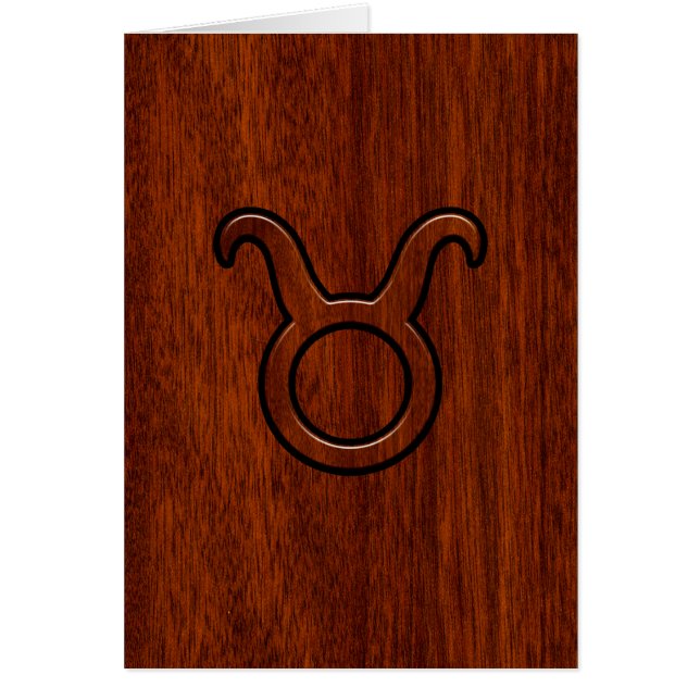 Cartão Na moda Taurus Zodiac Sinal em Mahogany como impre (Frente)