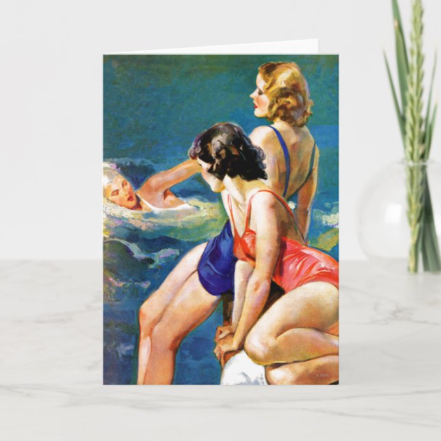 Cartão Na piscina (Frente)