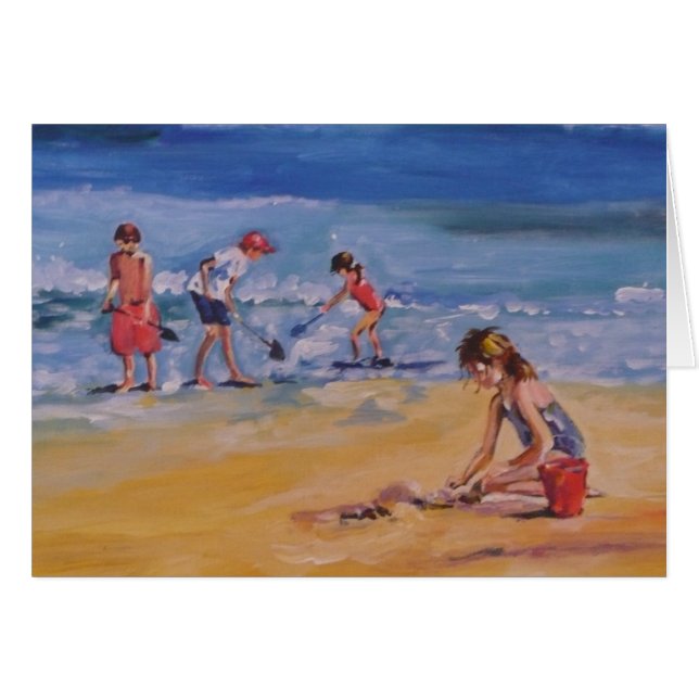 Cartão Na praia (Frente horizontal)