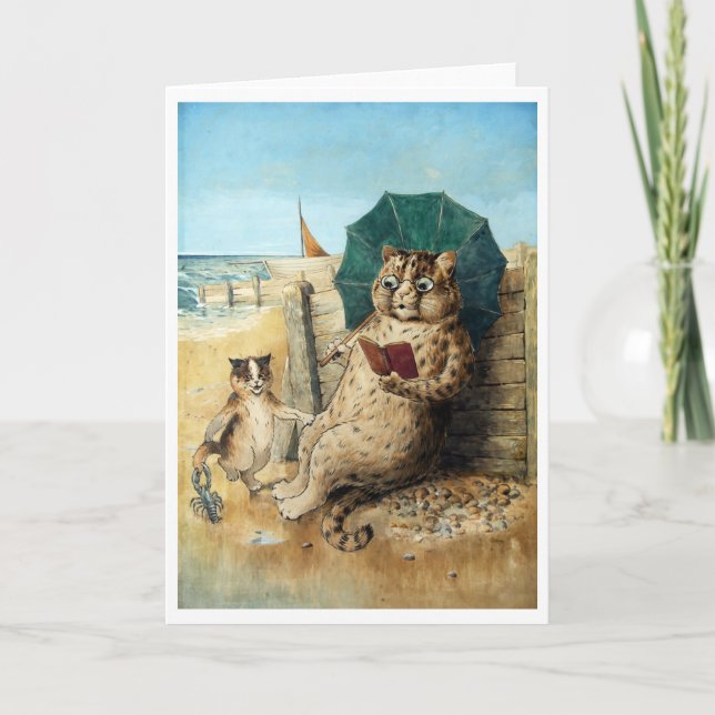 Cartão Na Praia, Louis Wain (Frente)