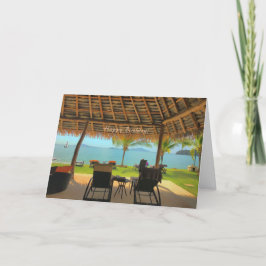 Cartão Na praia para seu aniversário