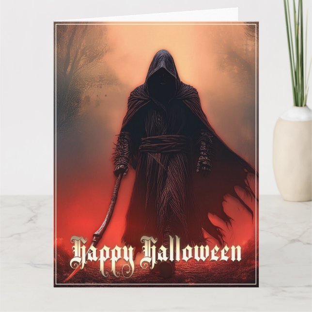 Cartão Na sombra do Ceifeiro - Halloween (Frente)