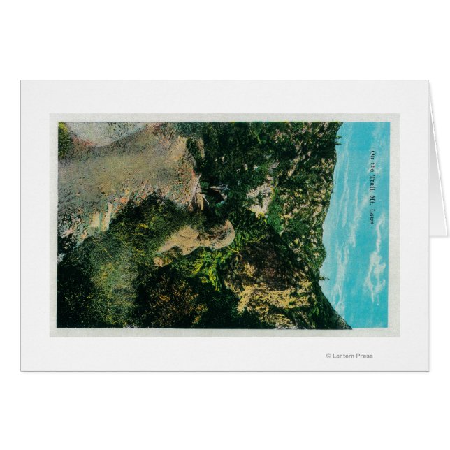 Cartão Na trilha, Horseback no Monte Lowe (Frente Horizontal)