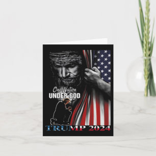 Cartão Nação Sob Deus Trump 2024 Deus Bandeira Americana