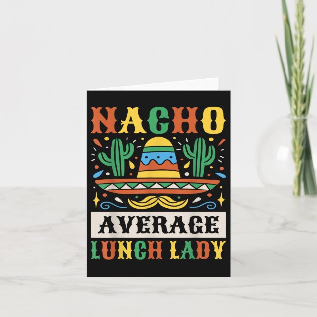 Cartão Nacho Média de Almoço Lady Cinco De Mayo Mexicano (Frente)