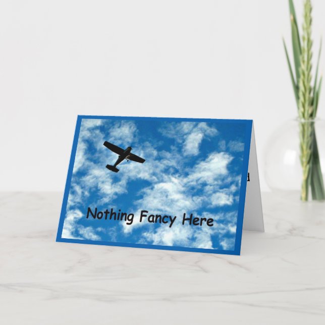 Cartão Nada de avião de Rico consegue uma boa placa (Frente)