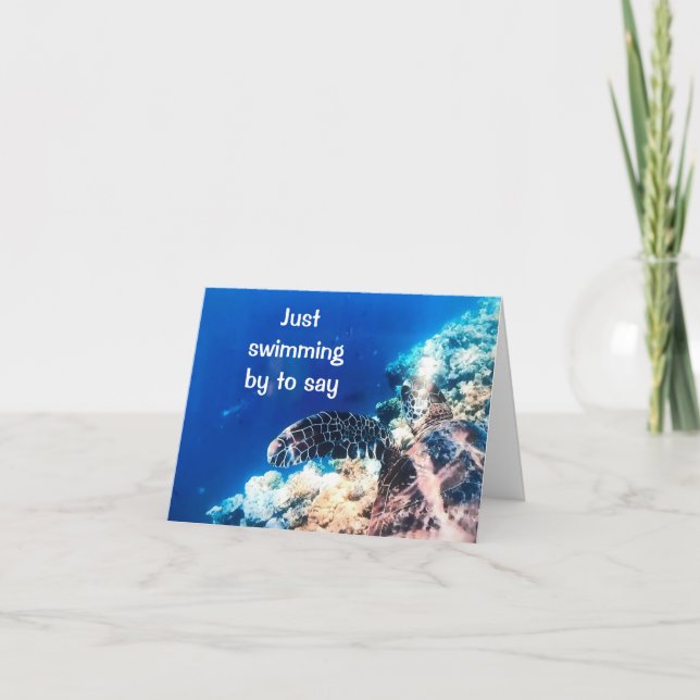 CARTÃO NADANDO PARA DIZER **FELIZ 60 ANOS** (Frente)