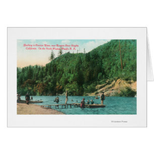 Cartão Nadando perto da meia no rio russo