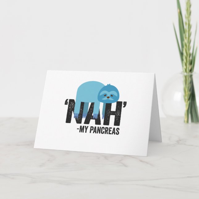 Cartão Nah, meu Pancreino Engraçado Diabetes Azul Fita (Frente)