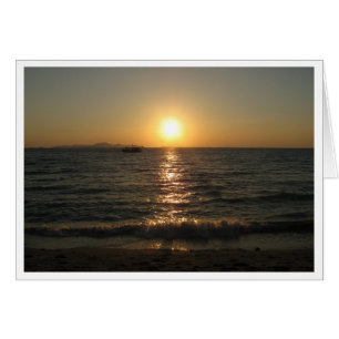 Cartão Naklua Beach Sunset. Pattaya, Chonburi, Tailândia