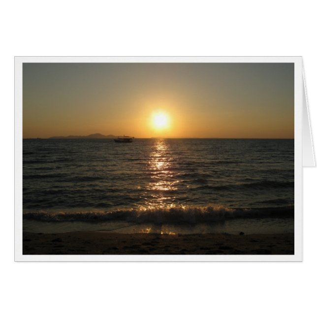Cartão Naklua Beach Sunset. Pattaya, Chonburi, Tailândia (Frente Horizontal)