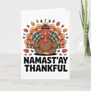 Cartão Namastay Agradecido Funny Yoga Peru Dia de Ação de