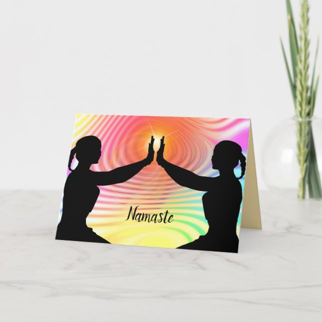 Cartão Namaste Cotação Obrigado Meditação Yoga Amigos (Frente)