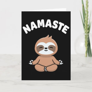 Cartão Namaste Engraçado Bicho-Preguiça Fofo Kawaii Ioga 