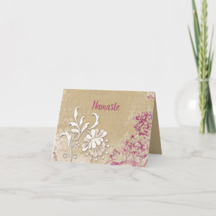 Cartão Namaste Obrigado Flores Surreais Personalizar