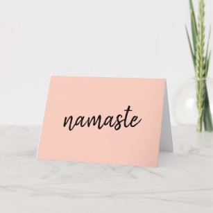Cartão Namaste   Peachy Pink Modern Yoga Meditation