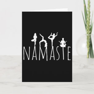 Cartão Namaste Poses de Yoga Fitness Zen Roupas Femininas