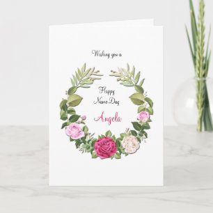 Cartão Name Day Floral Crescent Card