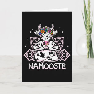 Cartão Namooste Vaca Meditando Yoga Meditação Namaste
