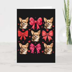 Cartão Namorada Chihuahua Laço Fã de Cachorrinho Mãe de C