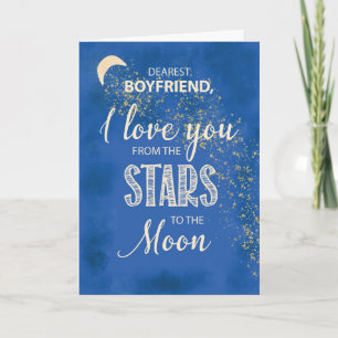 Cartão Namorado, amor das estrelas ao céu noturno da lua