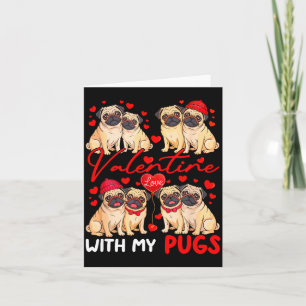 Cartão Namorado Com Meu Pugs Casal Cachorros Roupa Dono F