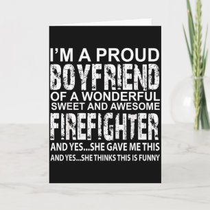 Cartão Namorado Orgulhoso Engraçado De Um Bombeiro No Dia