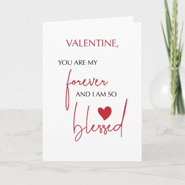 Cartão Namorados Abençoado para sempre amar o mínimo reli (Frente)