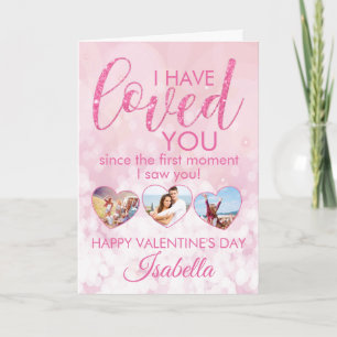 Cartão Namorados Colagem de Fotografias Rosa Girly