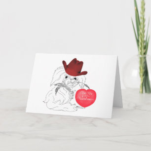 Cartão Namorados de Cachorro de Pekingese