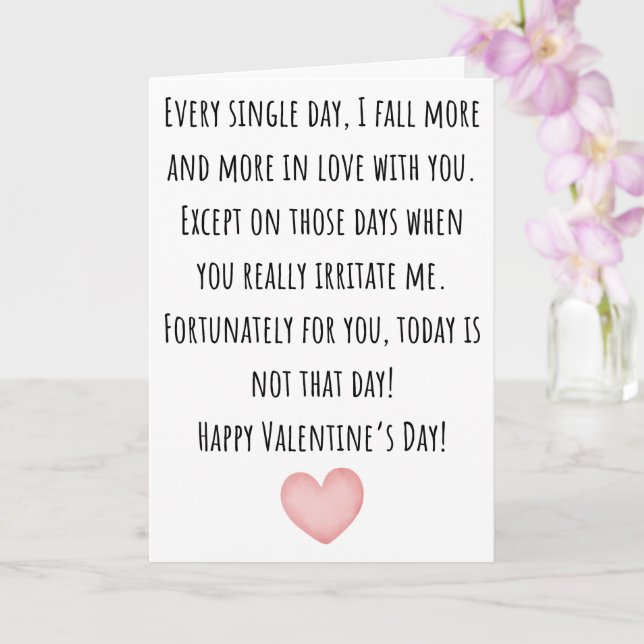 Cartão Namorados engraçados Eu me apaixono cada vez mais  (Orquídea)