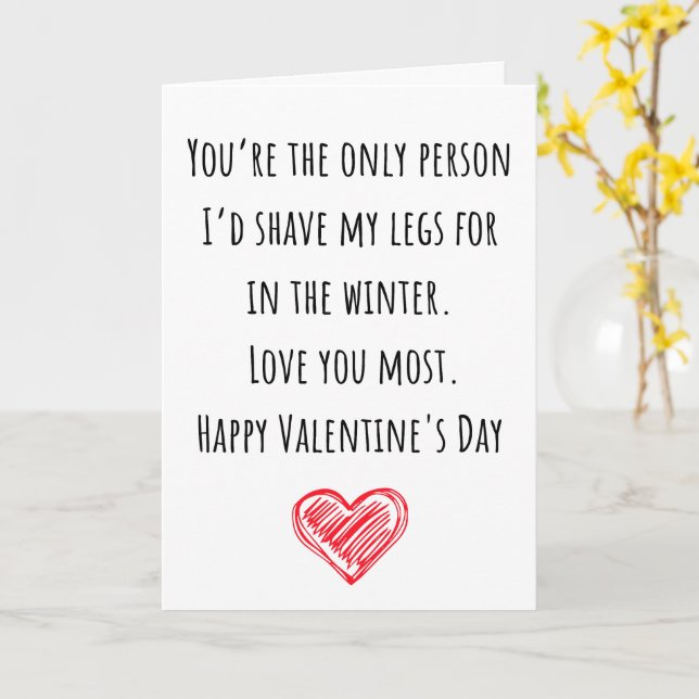 Cartão Namorados Engraçados Eu Raspei Minhas Pernas Dobre (Flor Amarela)