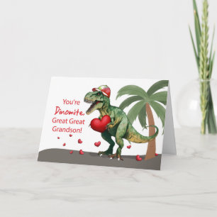 Cartão Namorados excelente Excelente Dinossauro Hat Heart