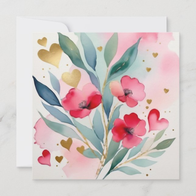 Cartão Namorados Flores e Namorados (Frente)