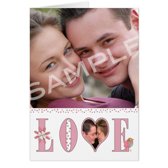 Cartão Namorados LOVE - personalizar fotos e mensagens (Frente)