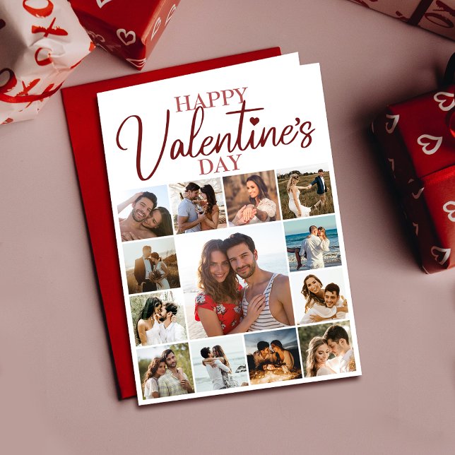 Cartão Namorados Marido Feliz | Feriado Vermelho do Poema (Cherish memories with a Valentine's card featuring you and your loved one, expressing your bond.)
