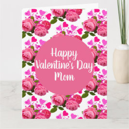 Cartão Namorados para Rosas e Saudação de Corações da Mãe