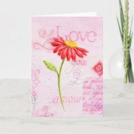 Cartão Namorados religioso Red Daisy Greeting Card