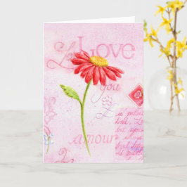 Cartão Namorados religioso Red Daisy Greeting Card