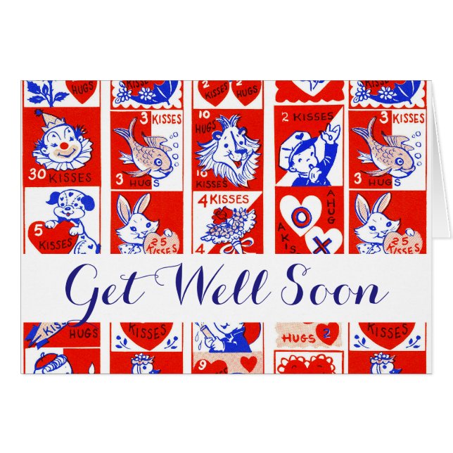 Cartão Namorados Retro Love Hugs Padrão de Corte (Frente Horizontal)