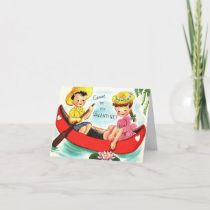 Cartão Namorados Vintage Canoe