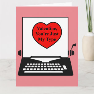Cartão Namorados, você é apenas o meu tipo, vintage typew