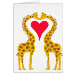 Cartão namorou girafas