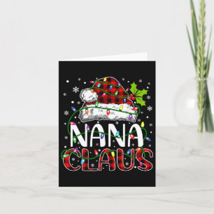 Cartão Nana Claus Natal Luzes Que Correspondem À Família 