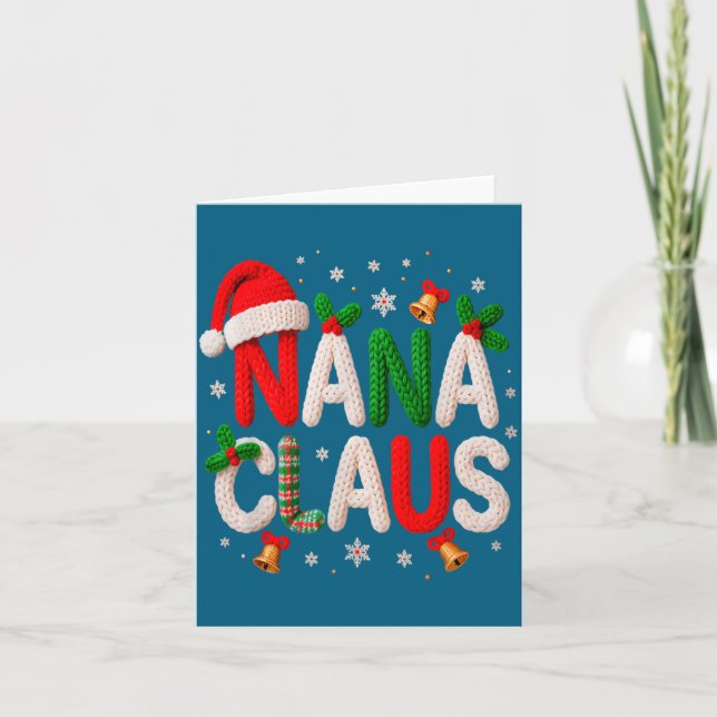 Cartão Nana Claus Santa Claus Crochet &amp; Knitting Love (Frente)