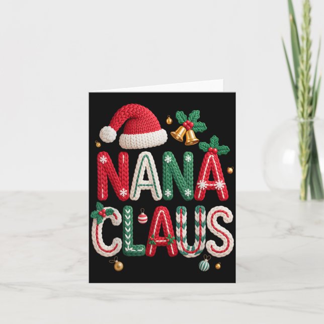 Cartão Nana Claus Santa Claus Grandma Family Matching Chr (Frente)